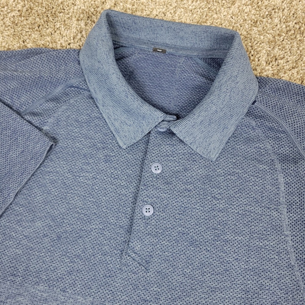 Lululemon Mens Small Solid Gray Performance Stretch Polo Short Sleeve
